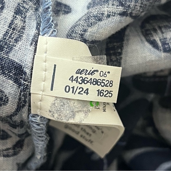 Aerie Linen Blend Hawaiian Floral Side Tie Mini Dress Women’s M Cottagecore - Picture 7 of 10